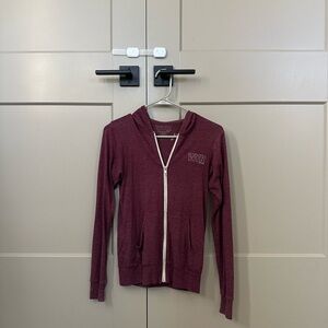 Women's Maroon Zip-Up Hoodie